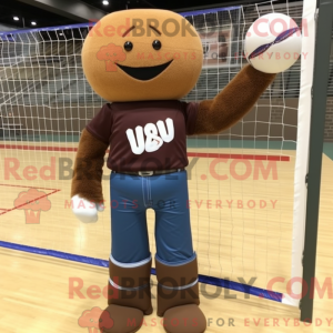Brown Volleyball Net mascot...