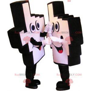 White and black supporter hand mascot - Redbrokoly.com
