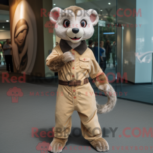 Tan Ferret maskotdraktfigur...