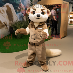 Tan Ferret maskotdraktfigur...