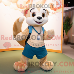 Tan Ferret maskotdraktfigur...