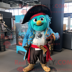 Máscara de pirata ciano com...