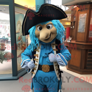 Máscara de pirata ciano com...