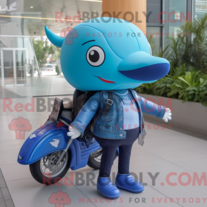 Blåhvalmaskotkostymefigur...