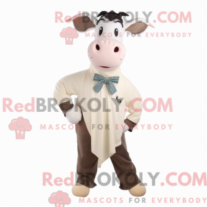 Beige Zebu-mascottekostuum...