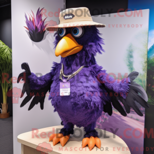 Lilla Crow maskot kostume...