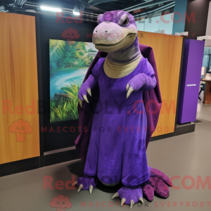 Lilla Komodo Dragon maskot...