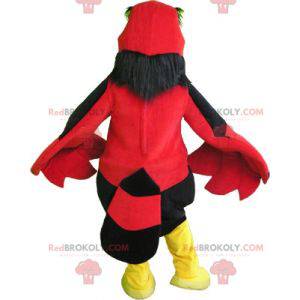 Röd svart och gul maskot för fågel gam. Jätteörn -