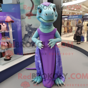 Lilla Komodo Dragon maskot...