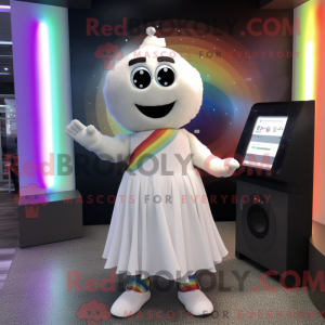 Hvid regnbue maskot kostume...