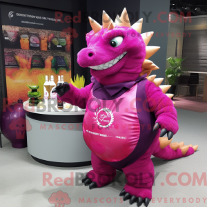 Magenta Ankylosaurus maskot...