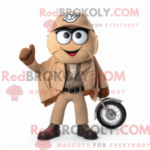 Tan Petanque Ball mascot...