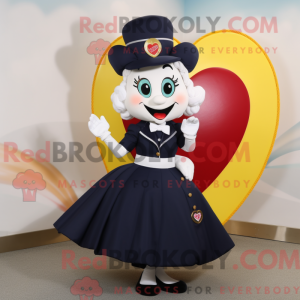 Navy Heart maskotdraktfigur...