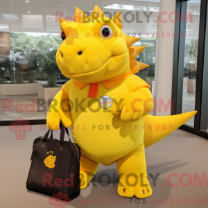 Gul Ankylosaurus maskot...