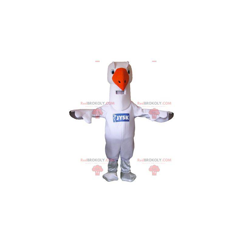 Jätte vit gås svanemås maskot - Redbrokoly.com