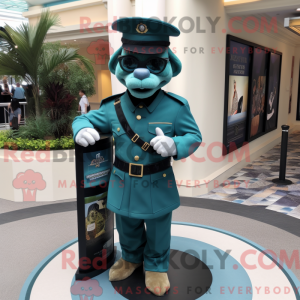 Postava maskota Teal Green...