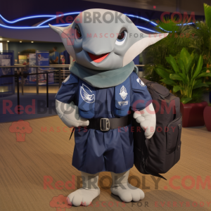 Navy Manta Ray mascot...