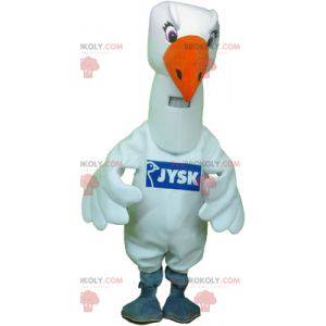 Giant white bird swan gull mascot - Redbrokoly.com