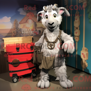 Grijze geit mascottekostuum...