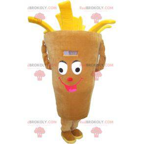 Maskottchenkegel von Pommes. Maskottchen-Snack-Chip-Laden -