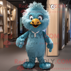Personaggio mascotte ciano...