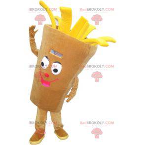 Maskottkotte av pommes frites. Mascot snackchipsbutik -