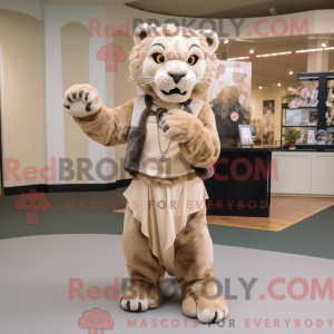 Beige Mountain Lion mascot...