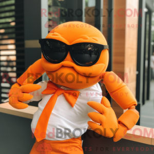 Orange Krabbe maskot...
