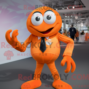 Orange Krabbe maskot...