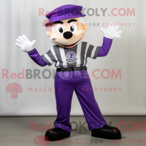 Purple Mime mascot costume...