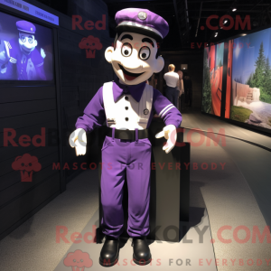 Lilla Mime maskot kostume...