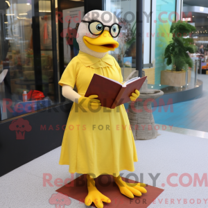 Yellow Gull maskot kostume...