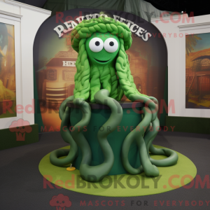 Grøn Medusa maskot kostume...
