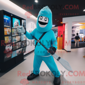 Máscara Cyan Knife Thrower...