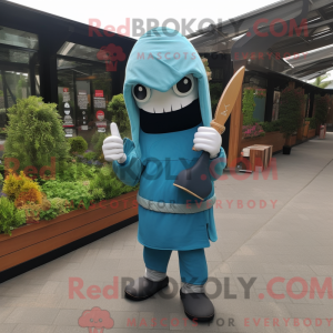 Máscara Cyan Knife Thrower...