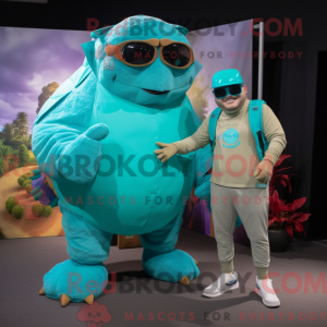 Turquoise Glyptodon mascot...