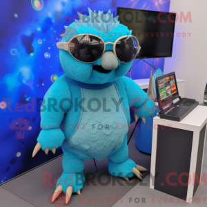 Postava maskota tyrkysového...