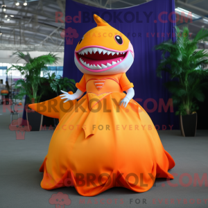 Orange Shark maskot kostume...