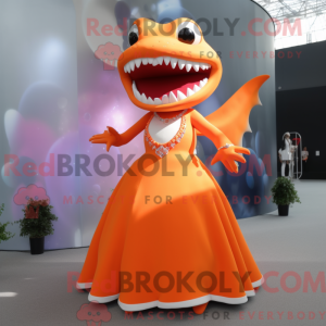 Orange Shark maskot kostume...