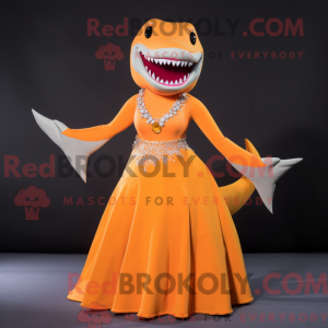 Orange Shark Maskottchen...
