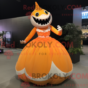 Orange Shark Maskottchen...