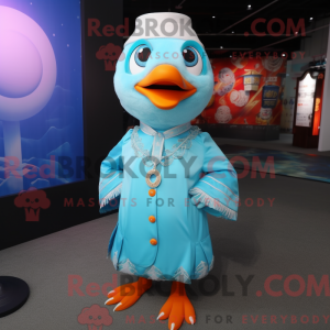 Himmelblå mandarin maskot...