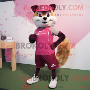 Magenta Marten Maskottchen...