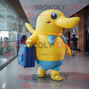 Gul Blue Whale maskot...