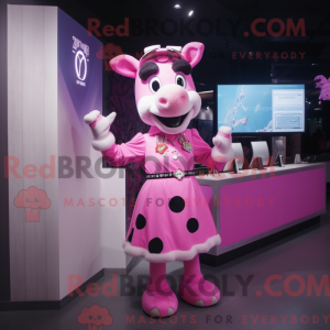 Pink Cow-maskotdraktfigur...