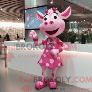 Pink Cow-maskotdraktfigur...