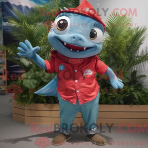 Rode tonijn mascottekostuum...