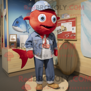 Rode tonijn mascottekostuum...