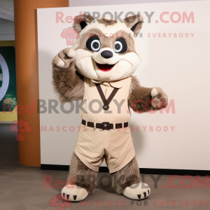 Beige tvättbjörn maskot...