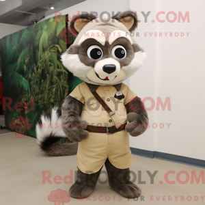 Beige Raccoon mascot...